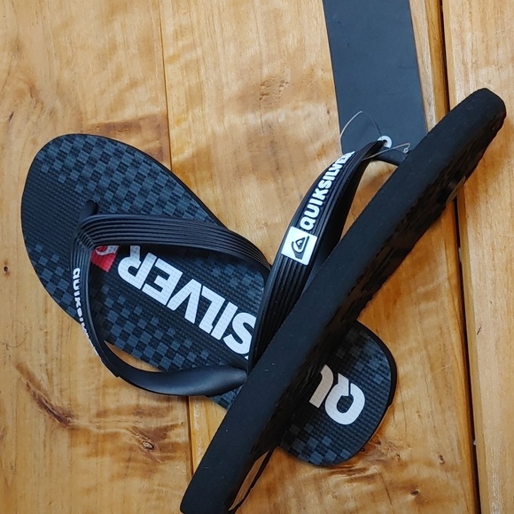 🌸Host Pick🌸NWT Quicksilver Java Blaze Flip Flops Youth 1 - Picture 3 of 10